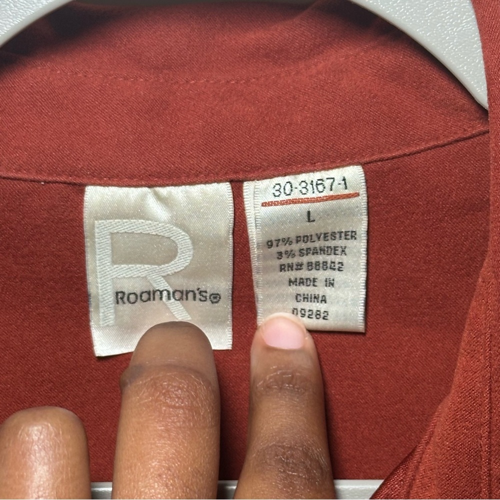 Roaman's Deep Collared Button Down Shirt Fall War… - image 7